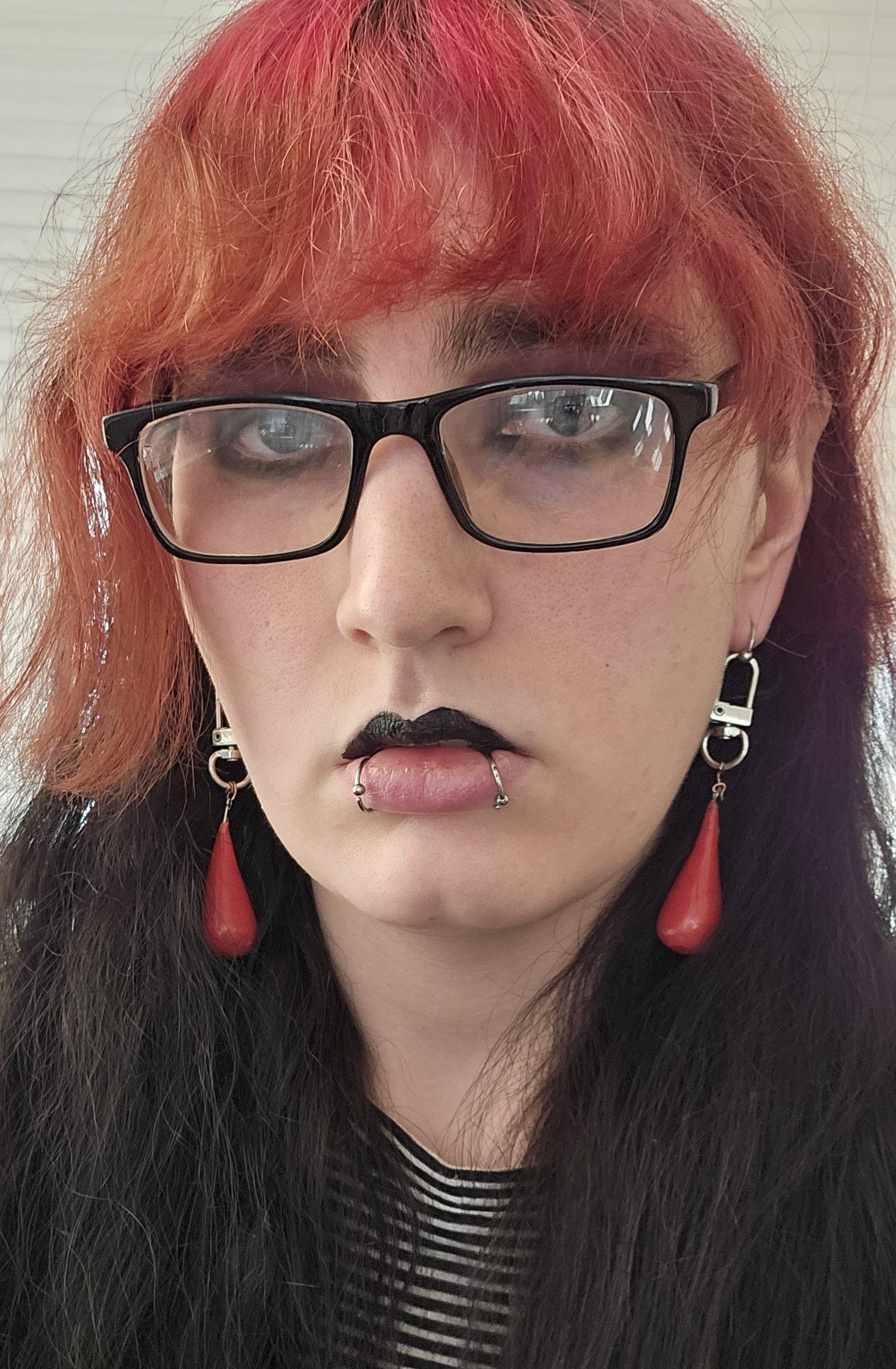 Girl with Red bangs and black hair